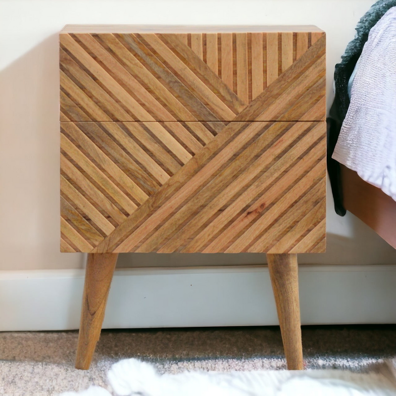 Artisan Furniture Solid Wood Lille 2 Drawer Bedside