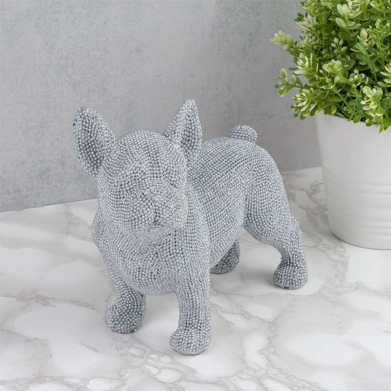 Diamante French Bulldog Standing Ornament 19 cm