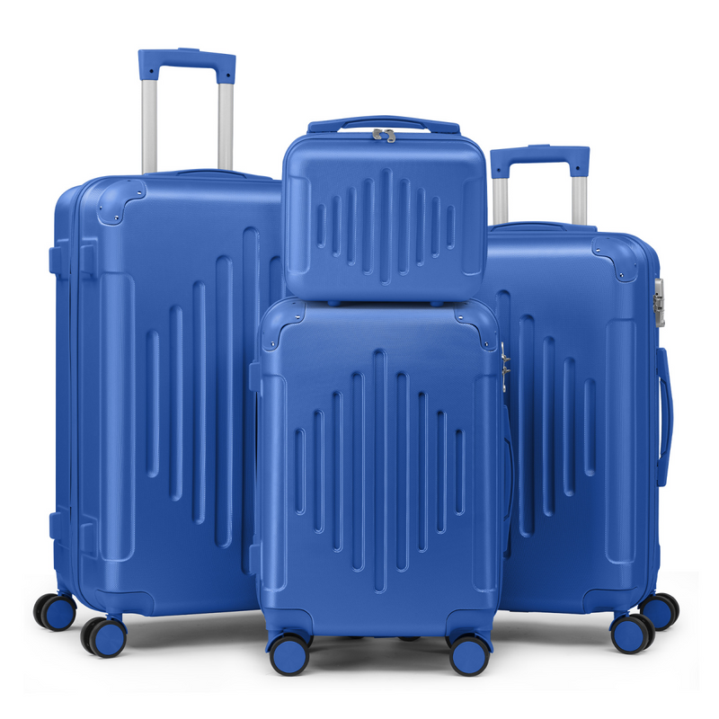 Premium ABS Luggage Set (4-Piece) with Non-TSA Locks – Deep Blue