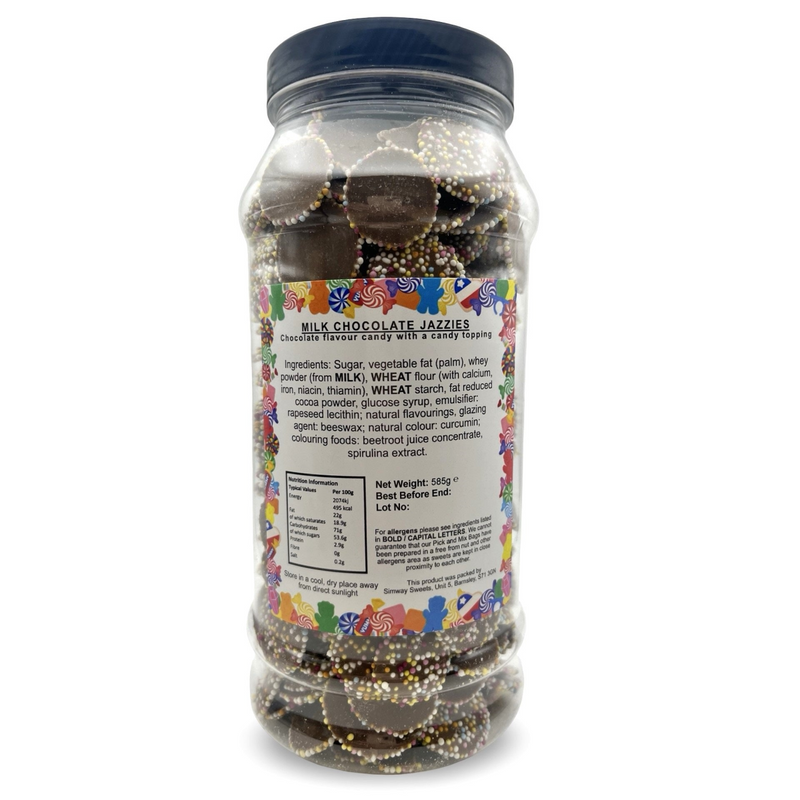 Milk Chocolate Jazzies Jazzles Retro Sweets Gift Jar - 585g