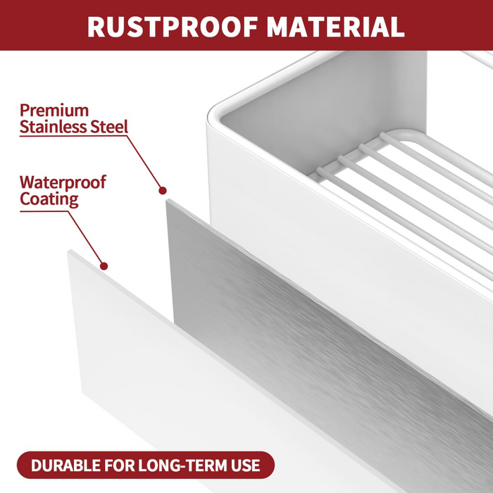 VINSANI 2pc WHITE SHOWER CADDY 1010504