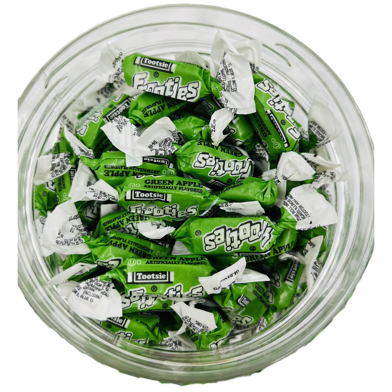 Simway Sweets Jar 680g - Tootsie Frooties Green Apple Flavour - Individually Wrapped American Sweets - Approximately 180 Pieces