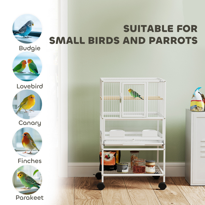 Bird Cage Starter Kit with Detachable Rolling Stand