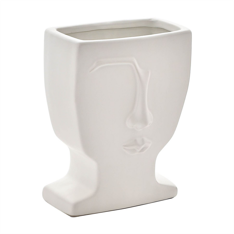 Hestia White Face Vase