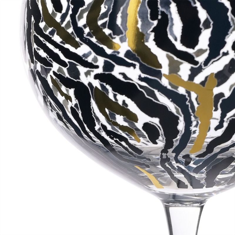 Frida Set of 2 Zebra Print Gin Glasses