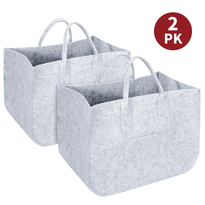VINSANI 2pk Storage Baskets Light Grey 0000509