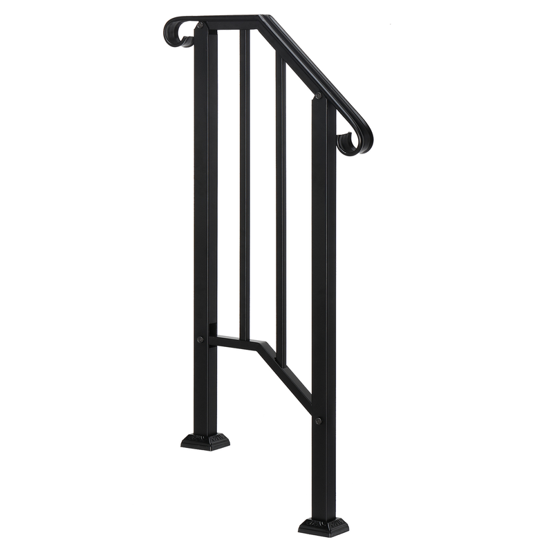 Artisasset Matte Black Outdoor 1st Tier Iron Handrail