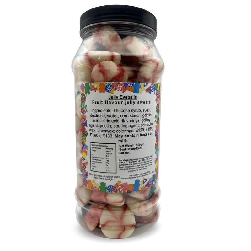 Jelly Eyeballs Sweets Gummy Retro Sweets Gift Jar - 800g