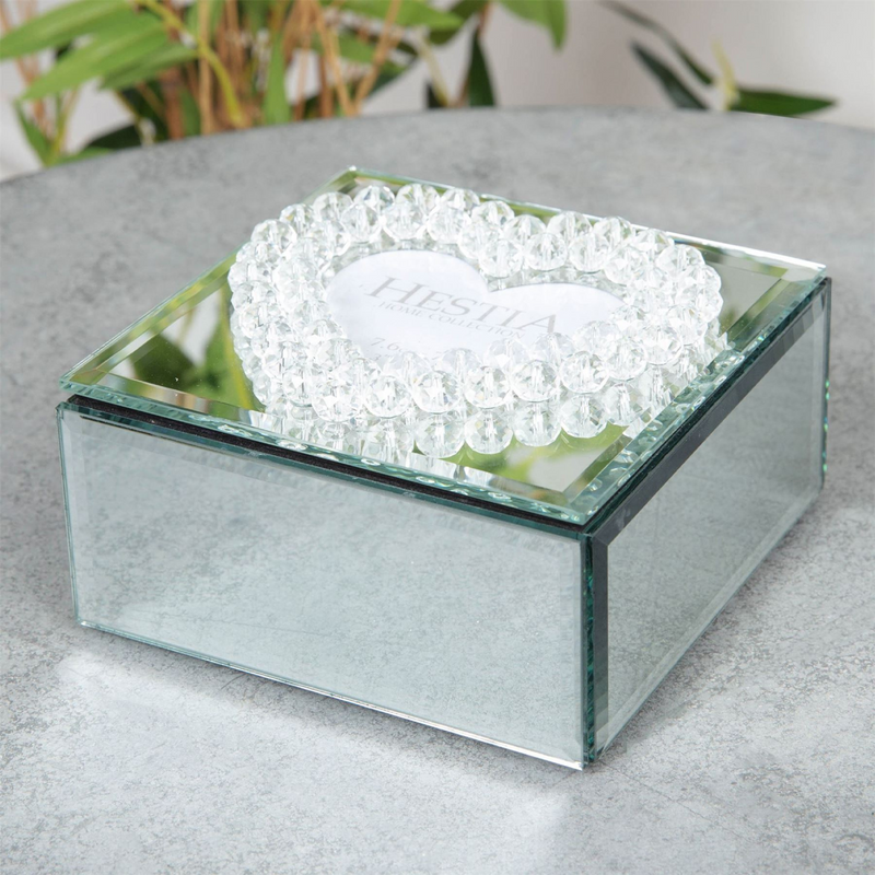 Hestia Mirror Glass Heart Shaped Jewellery Box