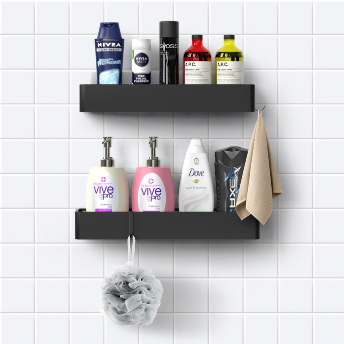 VINSANI 2pc BLACK SHOWER CADDY 1010503