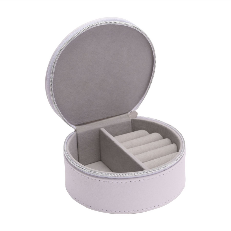 Now Or Never Studios Made to Order White Vegan Leather Jewellery Box with Zip