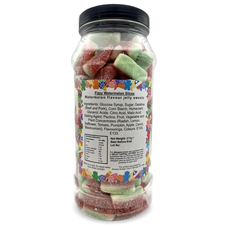 Fizzy Watermelon Slices Retro Sweets Gift Jar - 675g