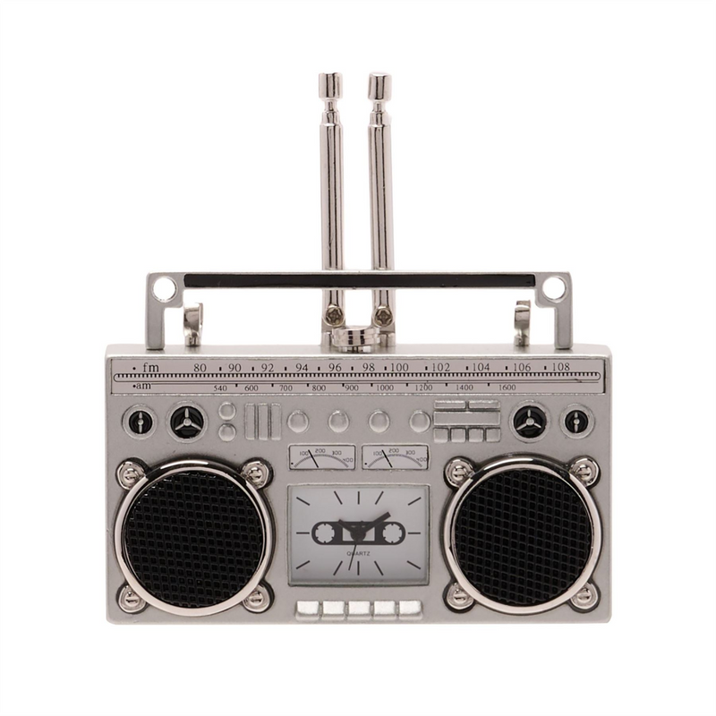 Wm.Widdop Miniature Clock Radio Silver
