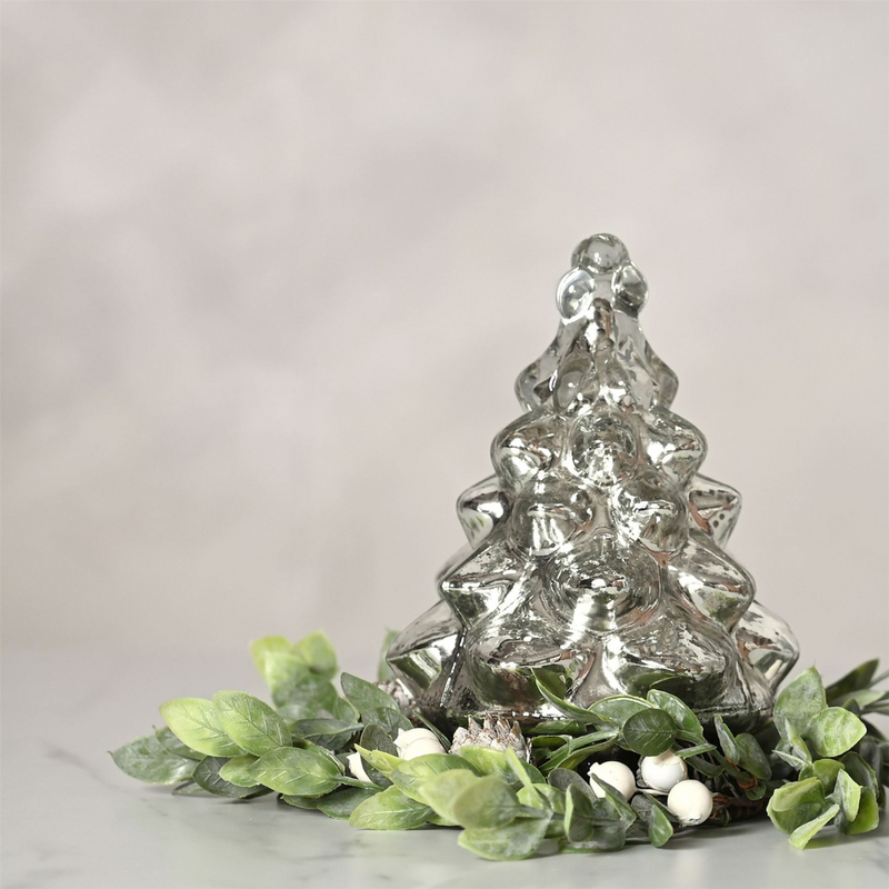 Recylced Glass Silver Christmas Tree Ornament