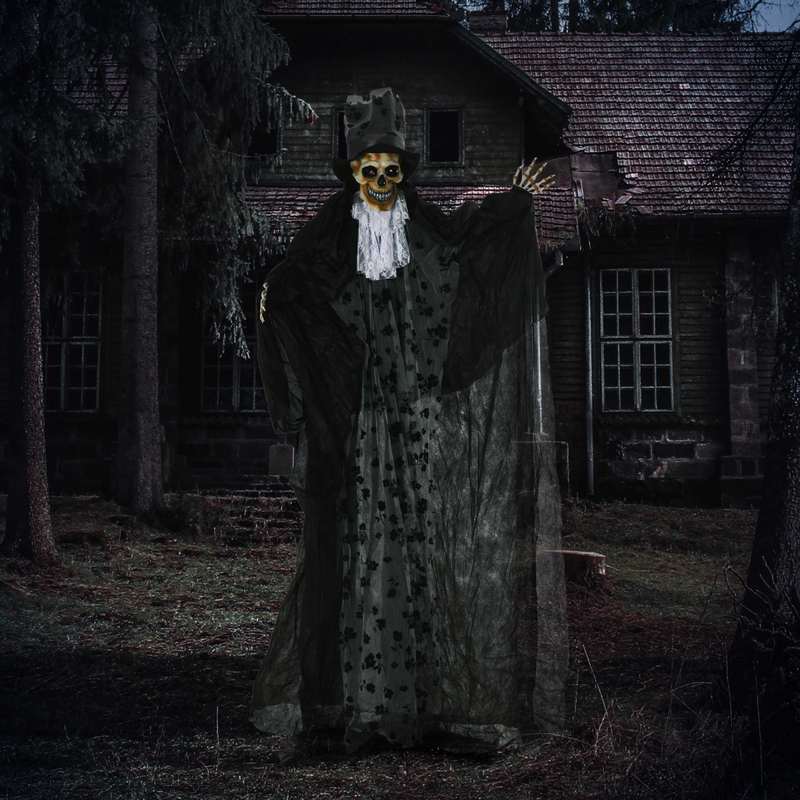 Outsunny 189cm Animated Prop Ghost Bridegroom, Indoor Halloween Decorations