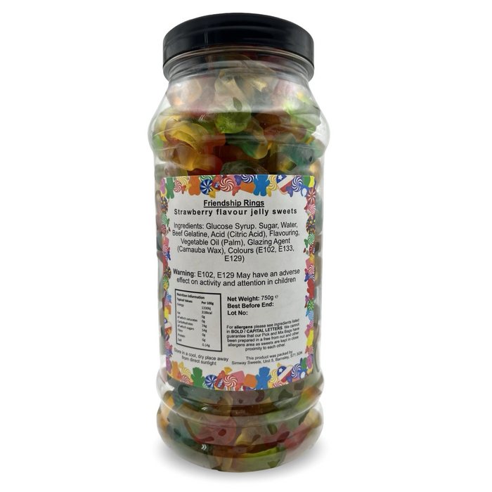 Friendship Rings Gummy Retro Sweets Gift Jar - 750g
