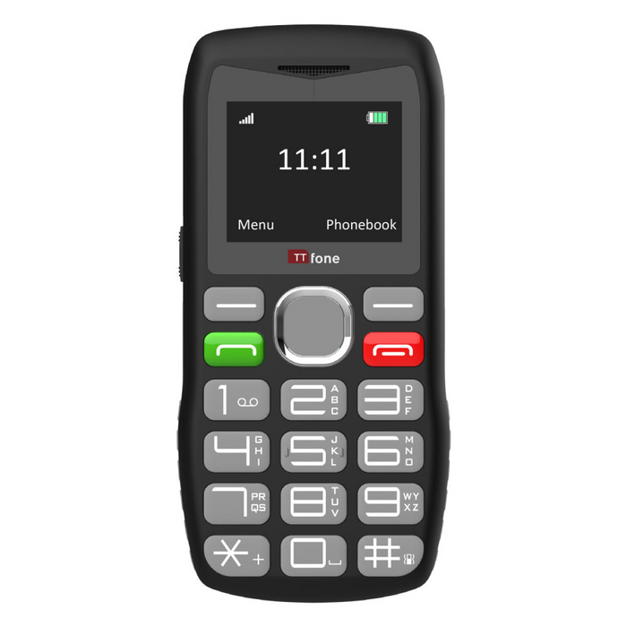 TTfone TT890 4G Mobile Phone with O2 Pay As You Go SIM card and Mains Charger