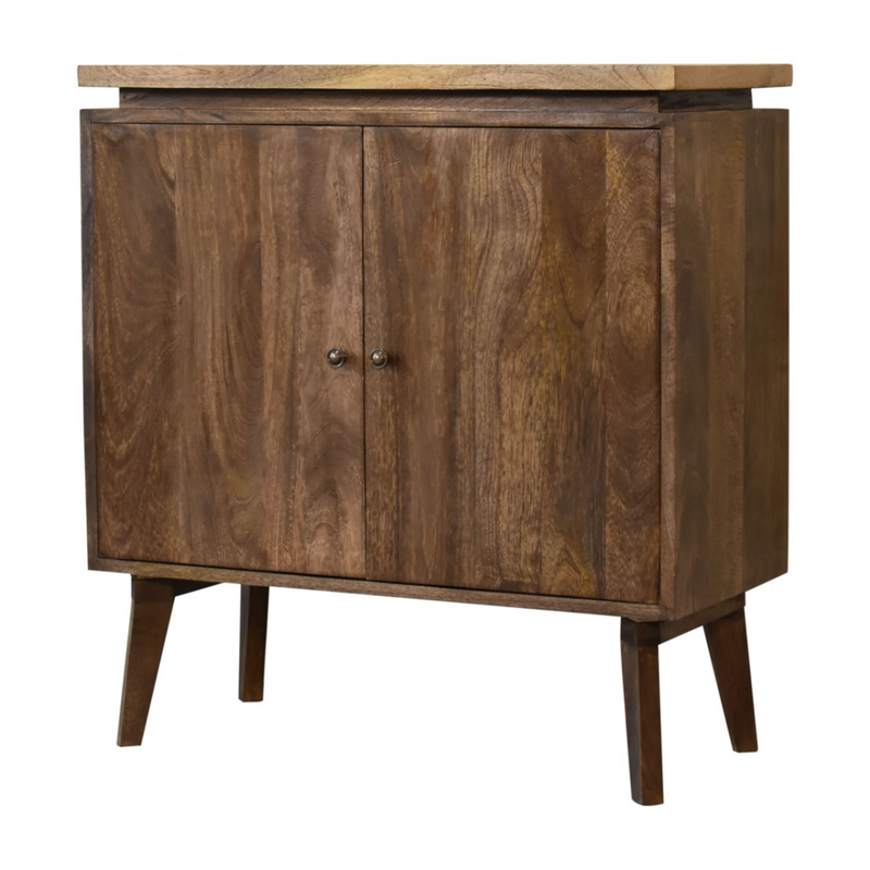 Artisan Furniture Solid Wood Platform Cabinet, Light Brown, 2 Doors