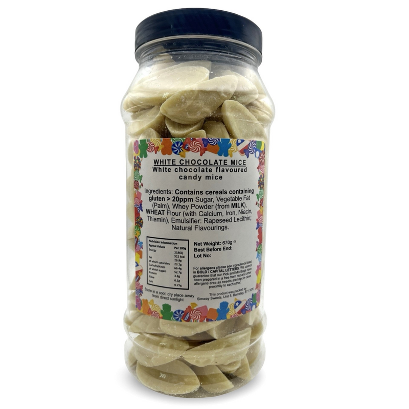 White Chocolate Mice Retro Sweets Gift Jar - 670g