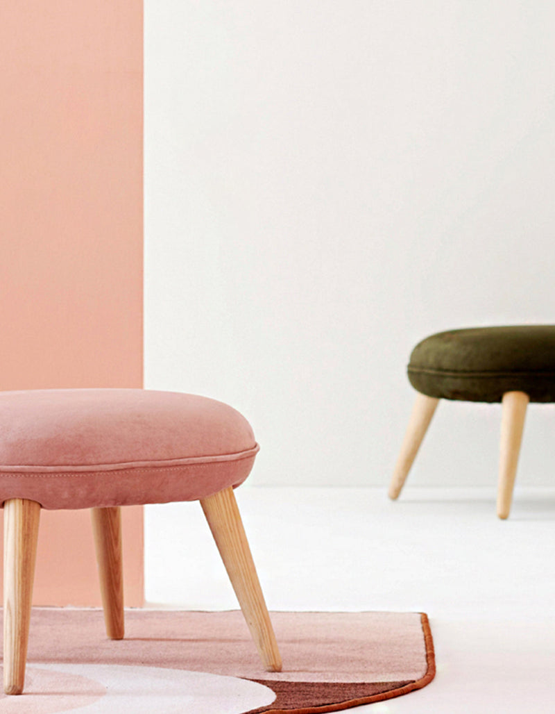 Blanche Velvet Kid Stool