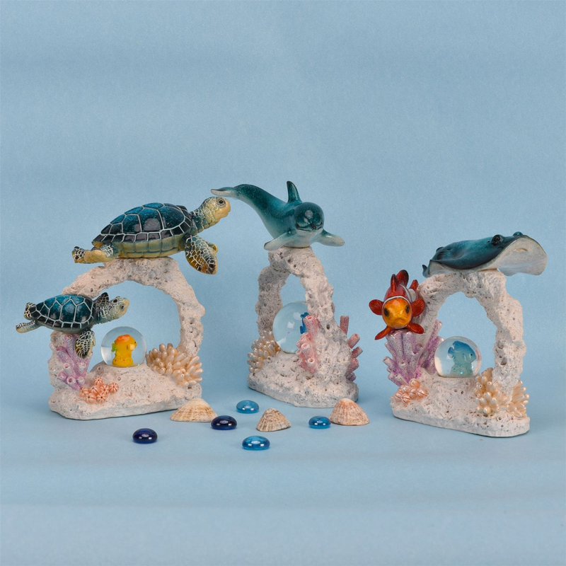 Naturecraft Light Up Pair of Turtles and Coral Figurine