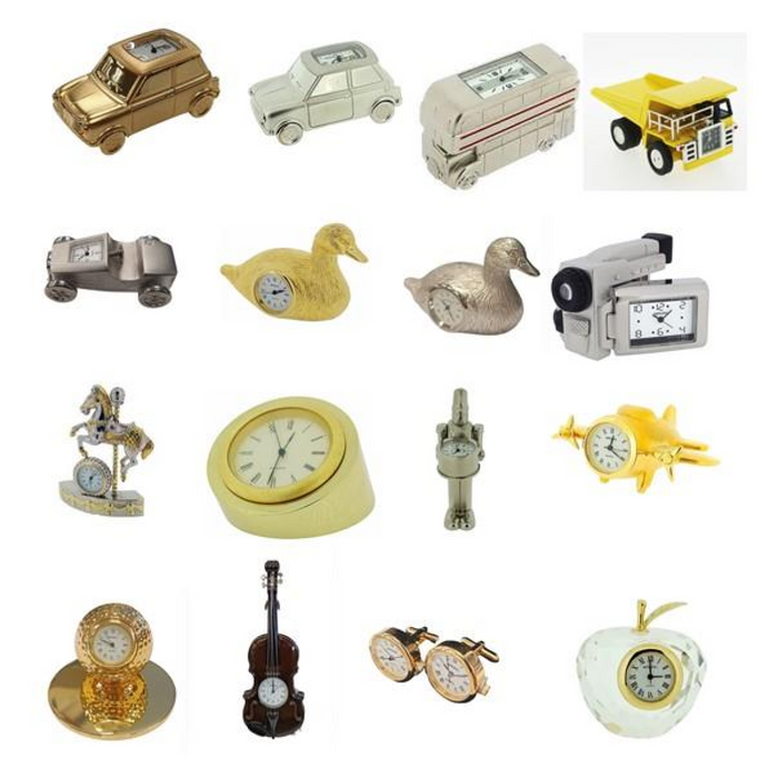 Miniature Clock 10 Assorted - CLEARANCE NEEDS RE-BATTERY