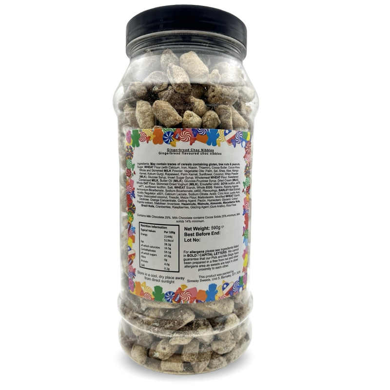 Gingerbread Choc Nibbles Retro Sweets Gift Jar - 590g BB: DEC 2025