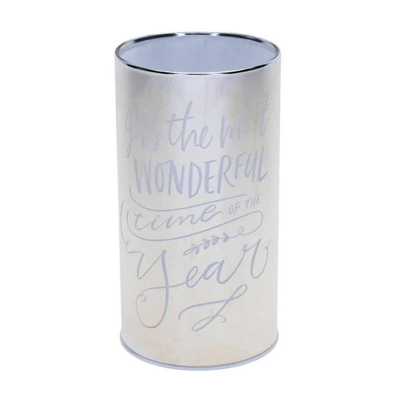 LED Light Up Glass Ornament "The Most Wonderful Time"