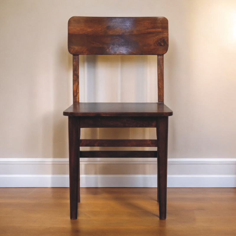 Artisan Furniture Solid Mango Wood Classic Chestnut Dining Chair
