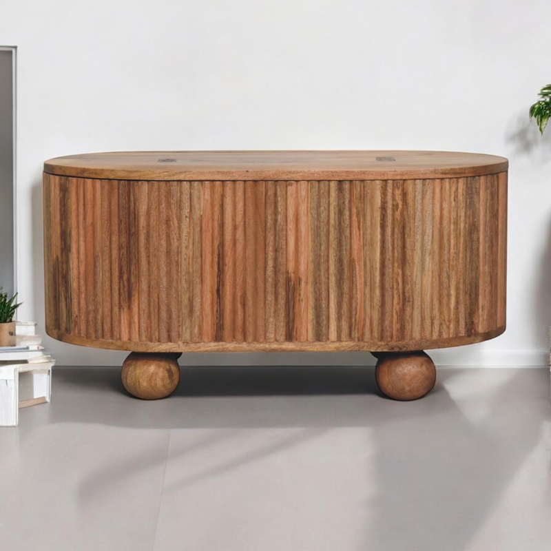 Artisan Furniture Solid Wood Soba Ball Lid-up Coffee Table