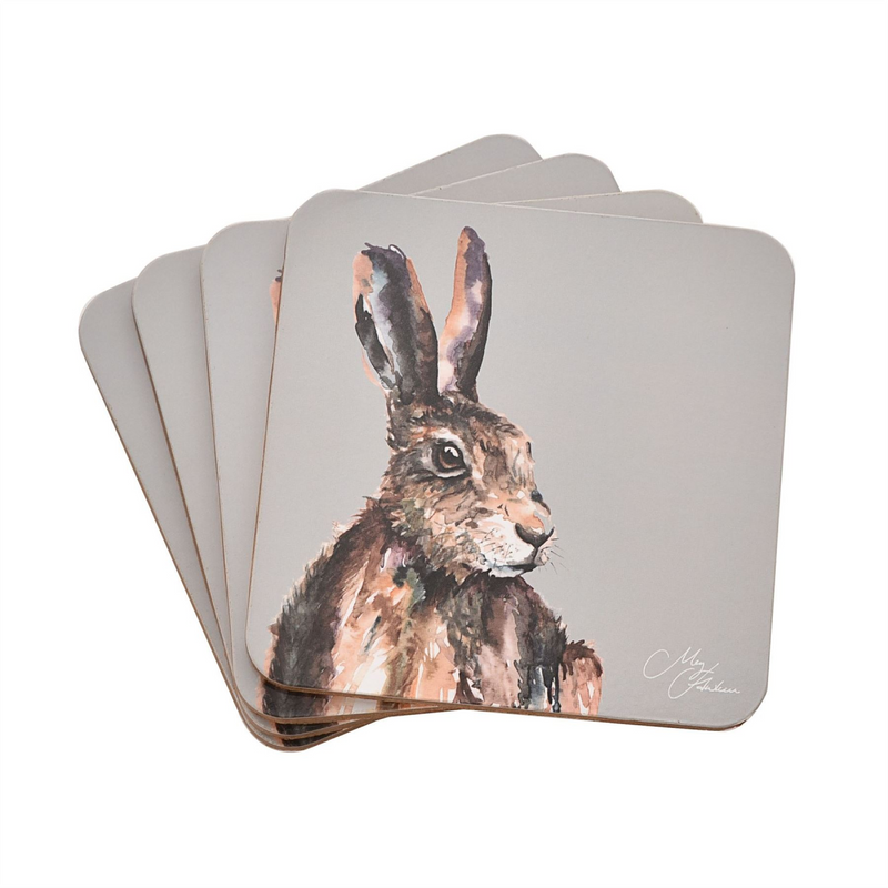 Meg Hawkins Set of 4 Coasters Hare