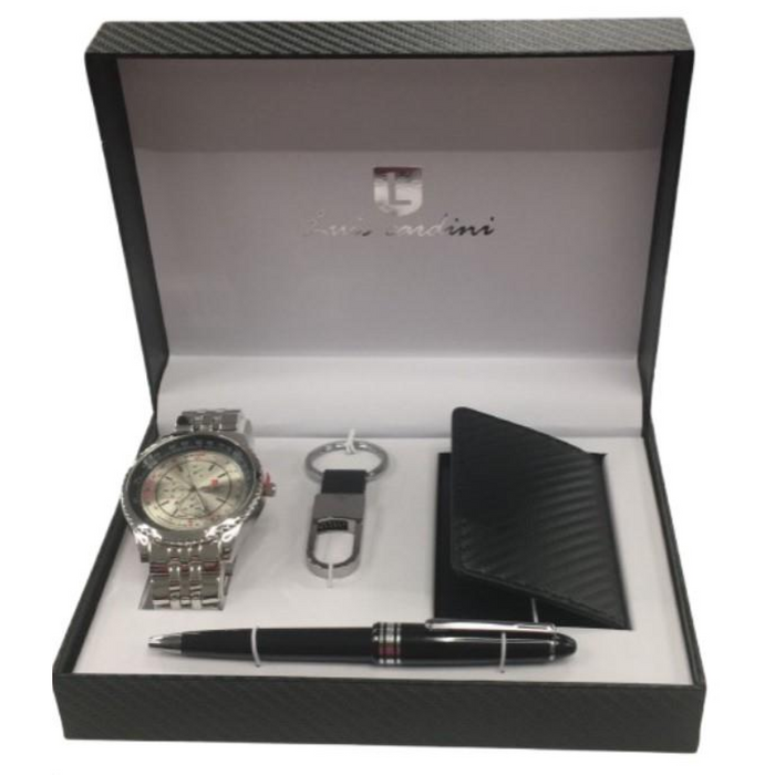 Luis Cardini Mens Watch, Pen, Wallet & Keychain Gift Sets 27145 Watch Model & Colour's May Varied
