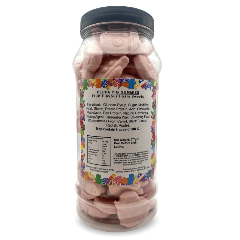 Peppa Pig Retro Gummy Sweets Gift Jar - 570g