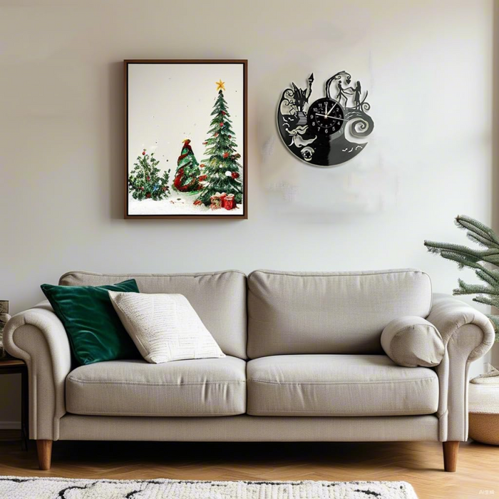 Vinyl Wall Clock Silent Battery Operated Fantasy Animation Theme Kid's Clock Home Kitchen Bedroom Decor Birthday Christmas Valentine Day Creative Gift for Women Friends and Family.