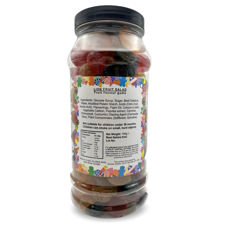 Traditional Lion Fruit Salad Retro Sweets Gift Jar - 795g