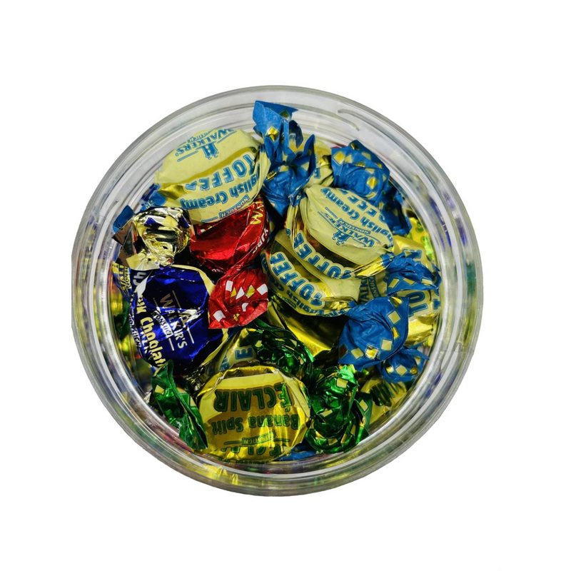 Simway Sweets Jar 665g - Toffees & Eclairs - Individually Wrapped - Approximately 66 Pieces