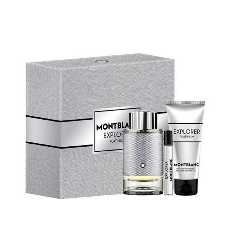 Montblanc Explorer Platinum Gift Set (Eau De Parfum Spray 100ml  Shower Gel 100ml  Eau De Parfum Spray 7.5ml)