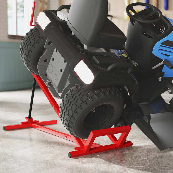 HOMCOM Foldable Ride On Lawn Mower Lift, 400 kg Telescopic Maintenance Jack