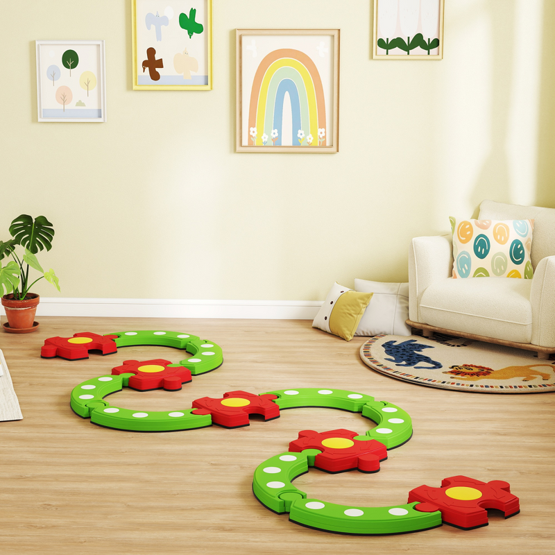 AIYAPLAY Kids Stepping Stones Balance Beam, Outdoor Indoor Sensory Toy Green