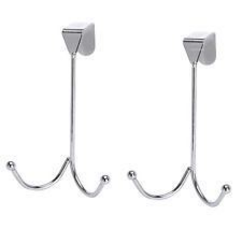 CHROME OVER The Door Hanger Hook-Double
