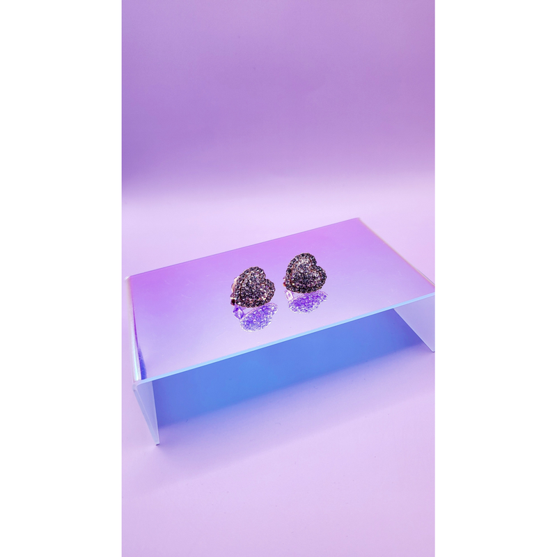 Luxe Heart Crystal Non Pierced Clip On Earrings