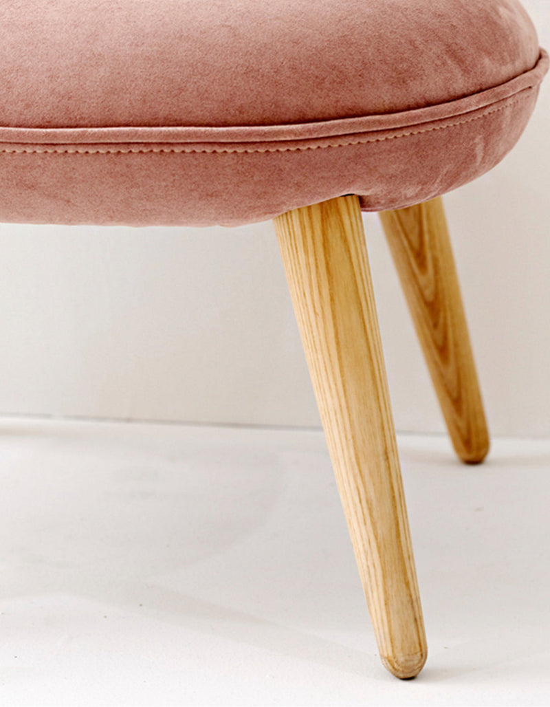 Blanche Velvet Kid Stool