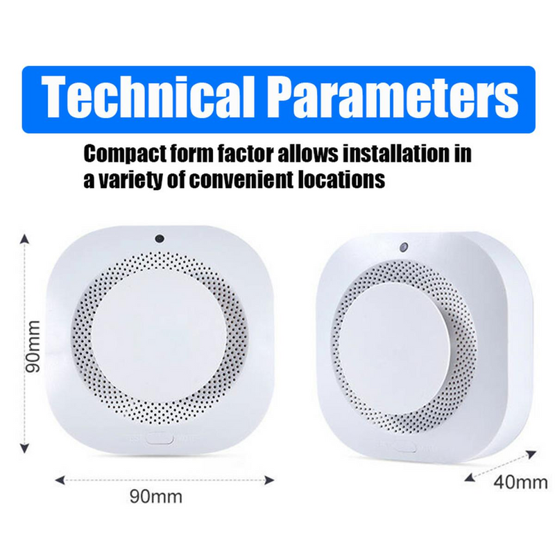 （2 Pack）Smoke Alarm Fire Protection Home Security System Smoke Alarm