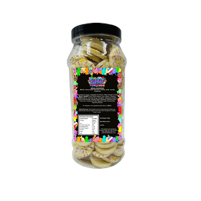 White Chocolate Mega Jazzies Retro Sweets Gift Jar - 590g