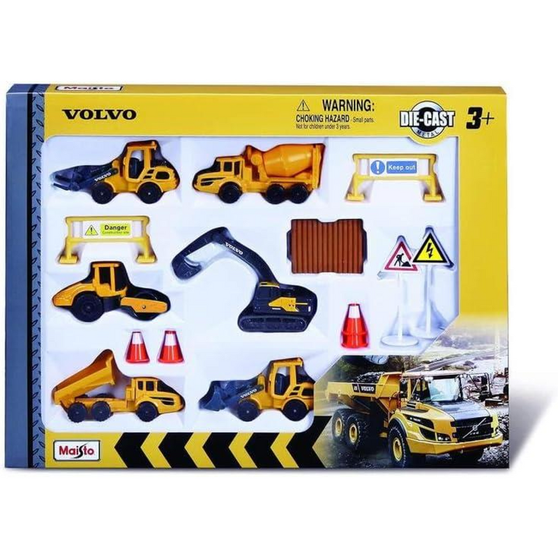 Maisto Mini Working Machines VOLVO CONSTRUCTION SET – Incredibly Detailed Die-Cast Replica Collectible Model M12376