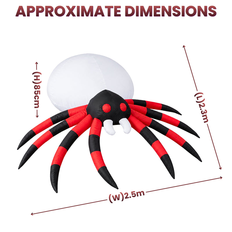 8ft Giant LED Inflatable Halloween Spider Decoration