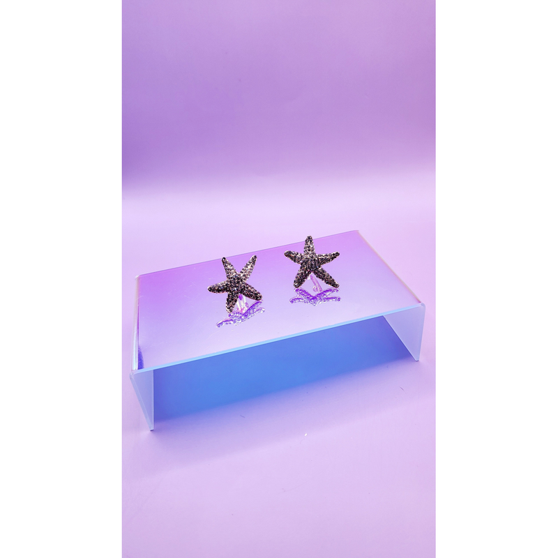 Starfish Crystal Non Pierced Clip On Earrings