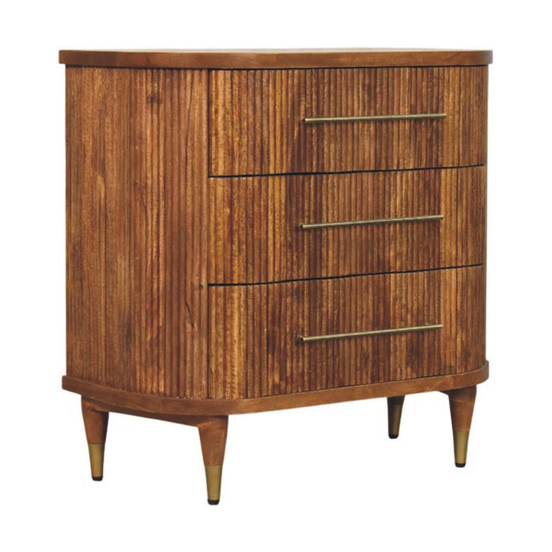 Artisan Furniture Emerson Ribbed Chest, 3 Drawers, Brown