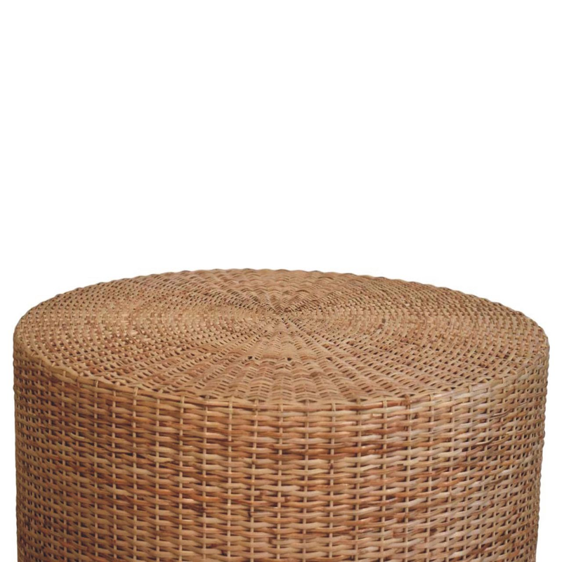 Artisan Furniture Solid Wood Regency Round Woven Coffee Table, Brown