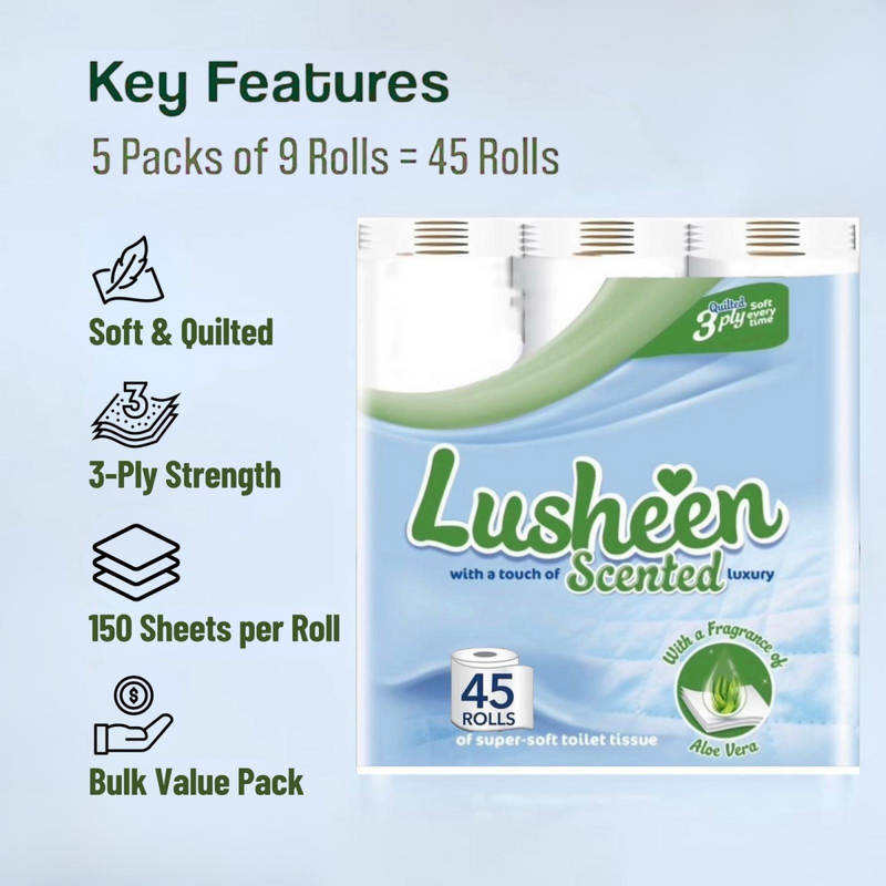 TASK LUSHEEN ALOE X 45 SOFT TOILET ROLLS